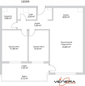 3 soban stan 84 m2 sa GM novogradnja (Dankovečka Ulica)