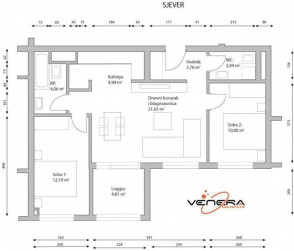 3 soban stan Vrbani, 66 m2 + GM, novogradnja (prodaja)