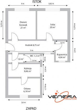 2 soban stan 72 m2 Smičiklasova Ulica