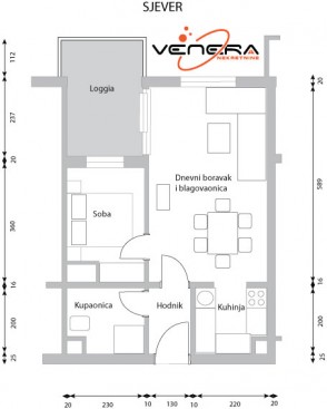 2 soban stan Knežija, 44 m2